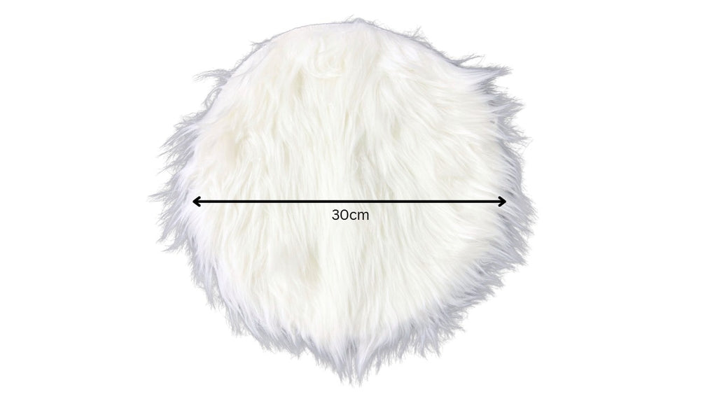 Fluffy Photo Prop - White Round