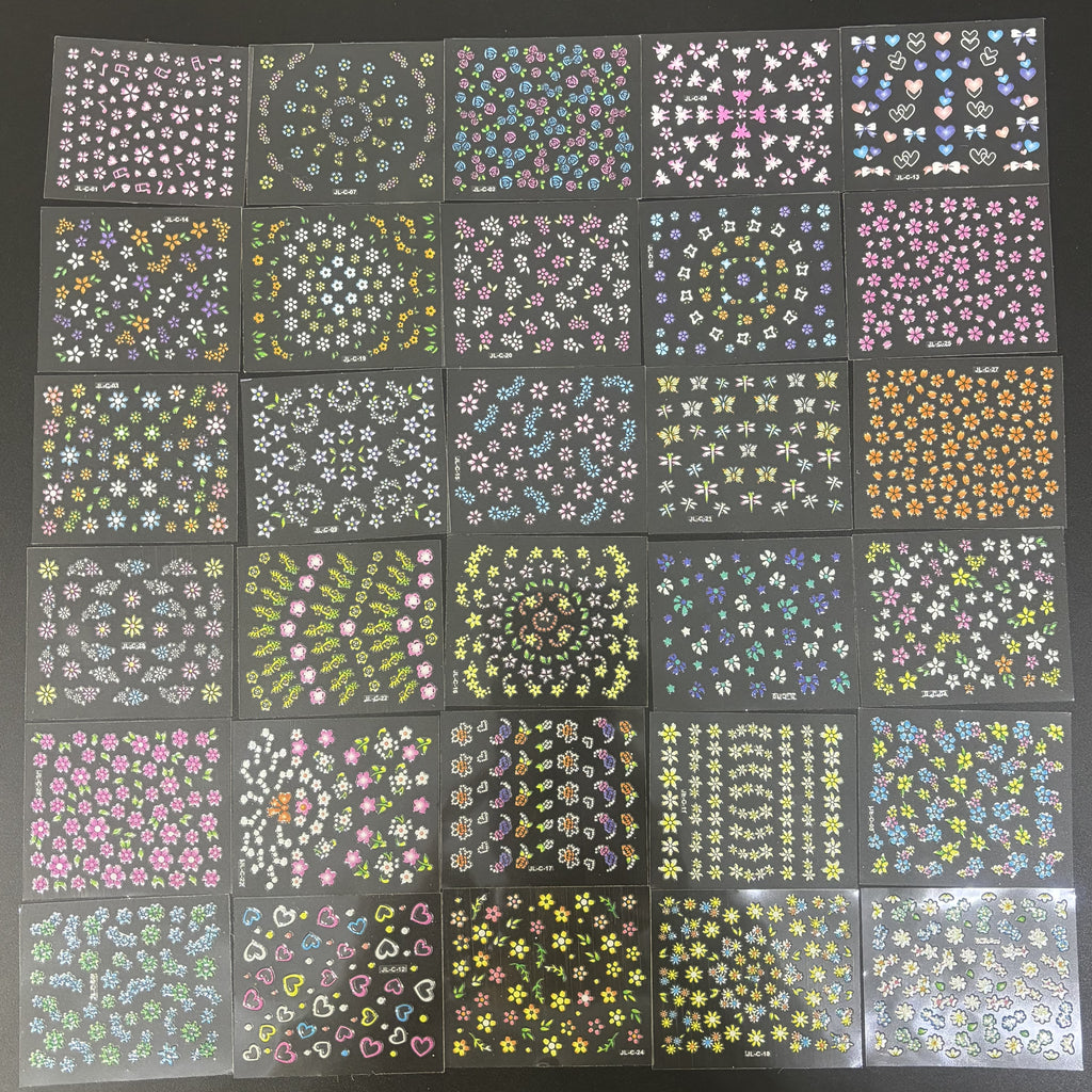 Nail Art Stickers - Flowers, Heart &/or Butterflies (random)