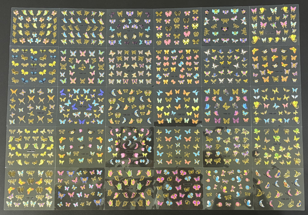 Nail Art Stickers - Butterflies (random)