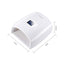 White nail dryer with digital display and dimensions