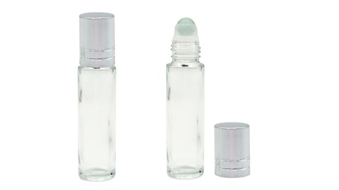 Glass Roller Bottle - Silver Lid 10ml