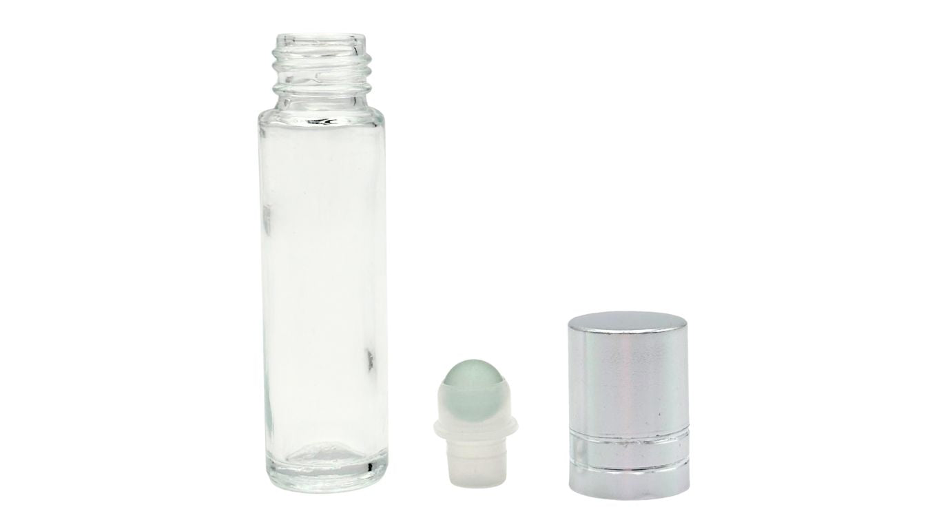 Glass Roller Bottle - Silver Lid 10ml