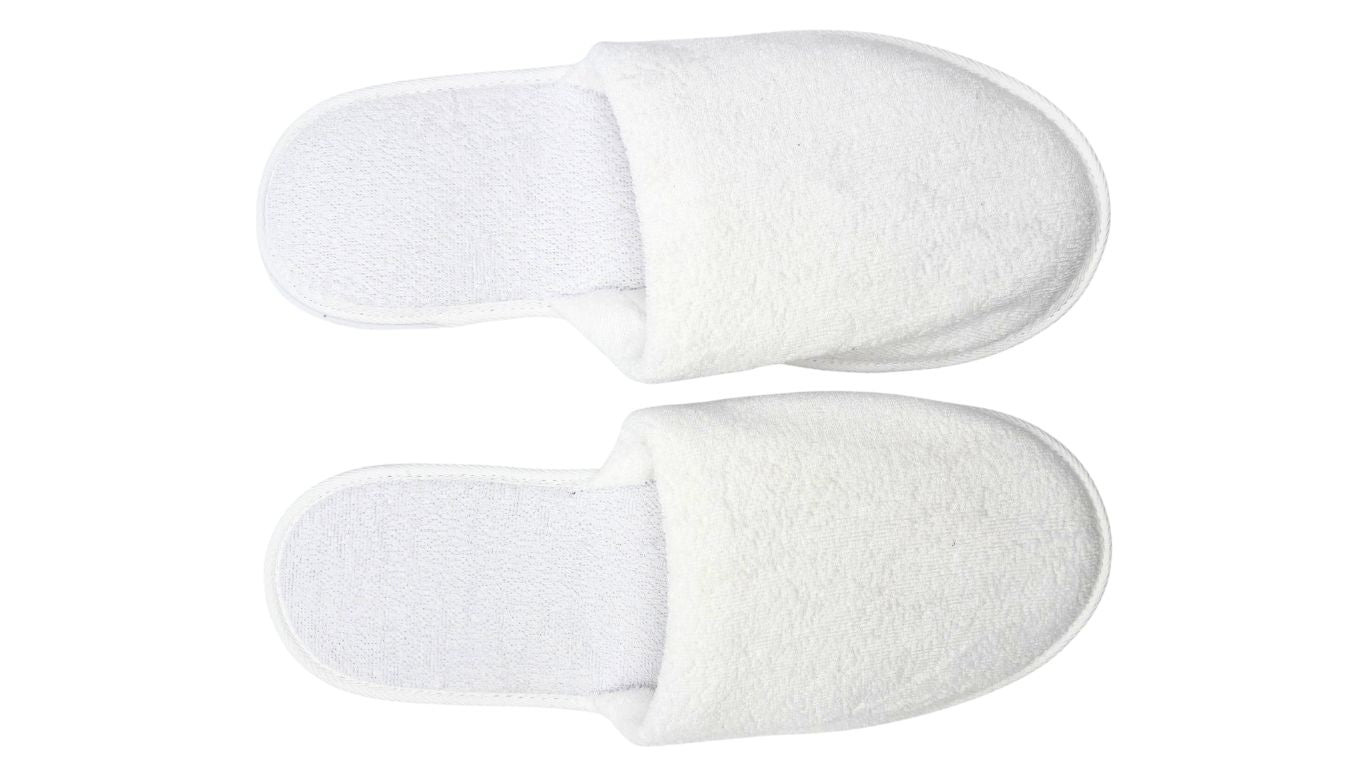 Terry Toweling Slippers - Closed Toe (1 pair)