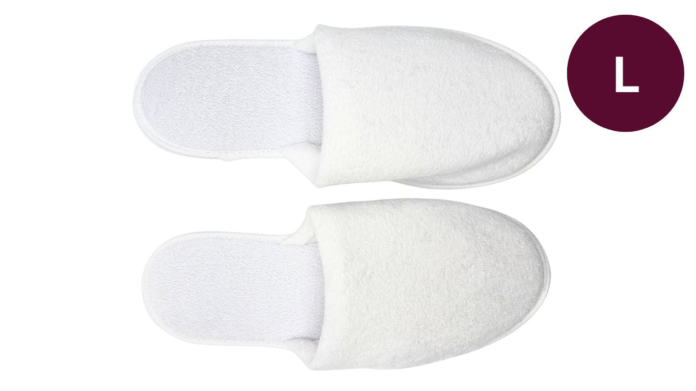 Terry Toweling Slippers - Closed Toe (1 pair)