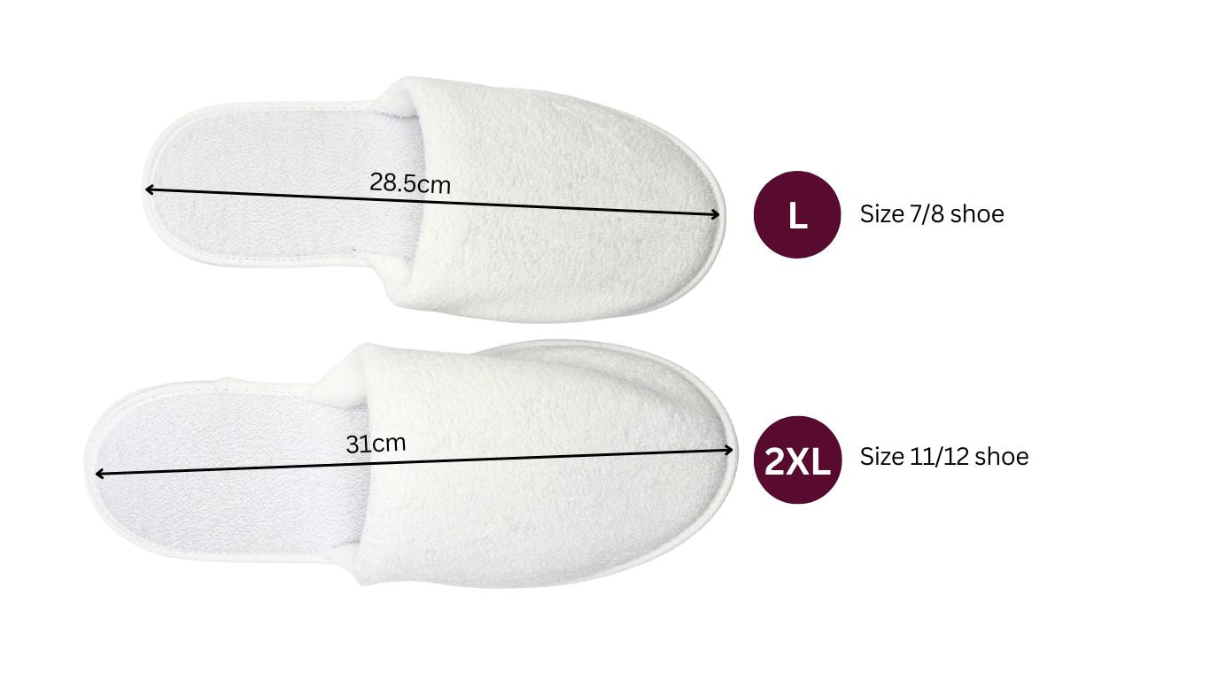 Terry Toweling Slippers - Closed Toe (1 pair)