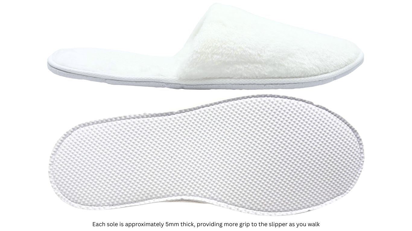 Deluxe Fleece Slippers - Closed Toe (1 pair)