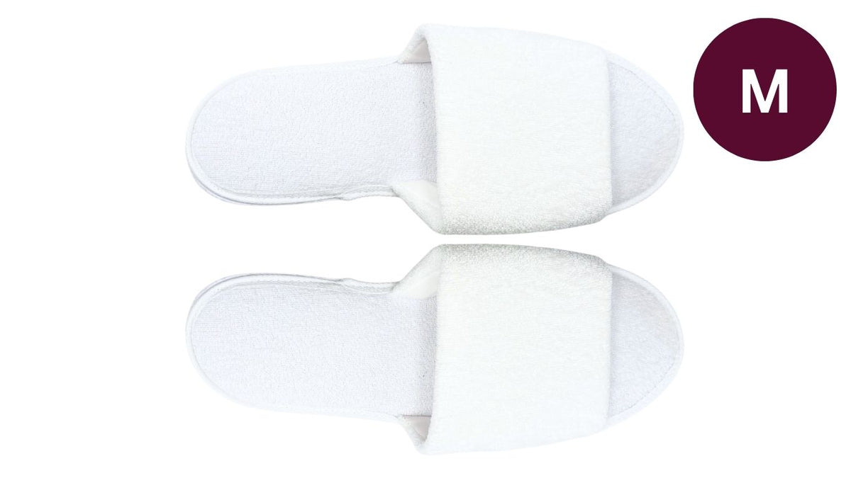 Terry Toweling Slippers - Open Toe (1 pair)
