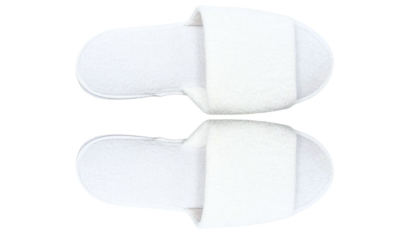 Terry Toweling Slippers - Open Toe (1 pair)
