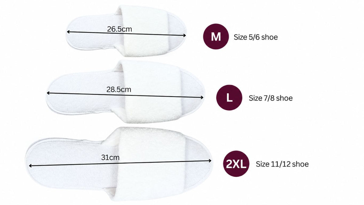 Terry Toweling Slippers - Open Toe (1 pair)