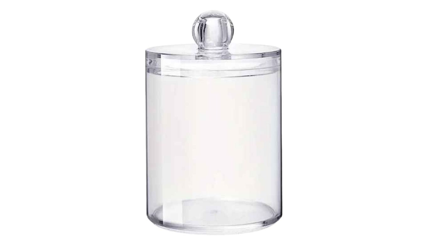 Perspex Round Cosmetic Holder with Lid (small)