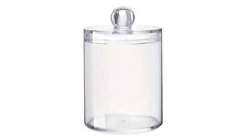 Perspex Round Cosmetic Holder with Lid (small)