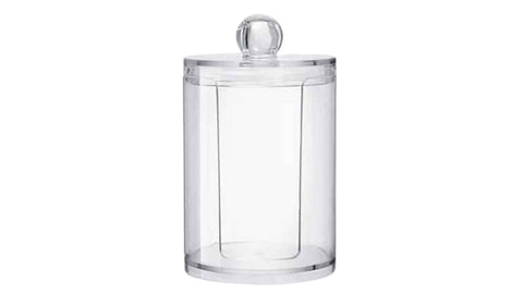 Perspex Round Cotton Pad Holder with Lid (small)