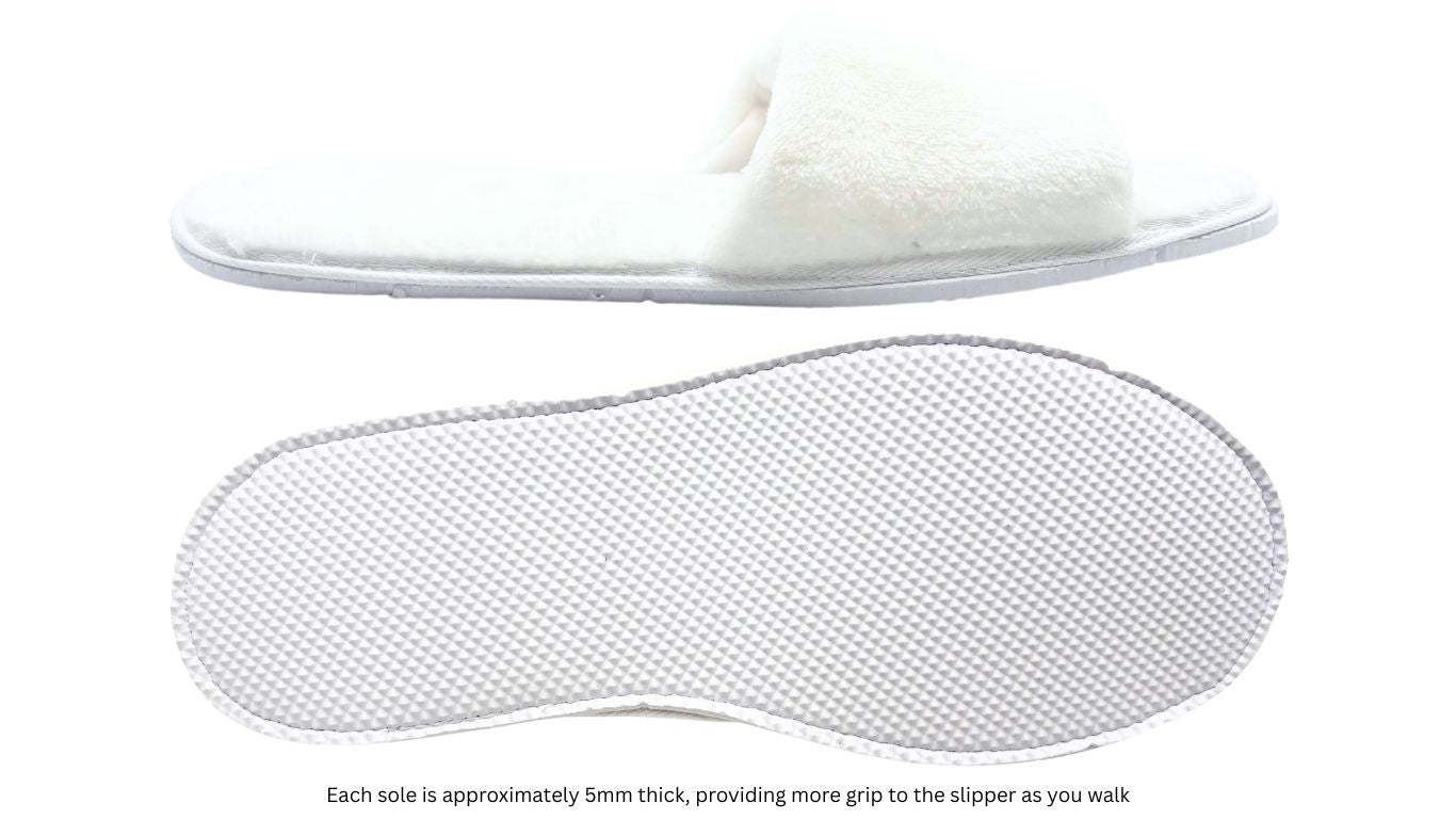 Deluxe Fleece Slippers - Open Toe (1 pair)
