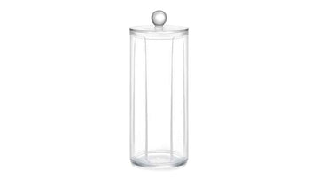 Perspex Round Cotton Pad Holder with Lid (large)