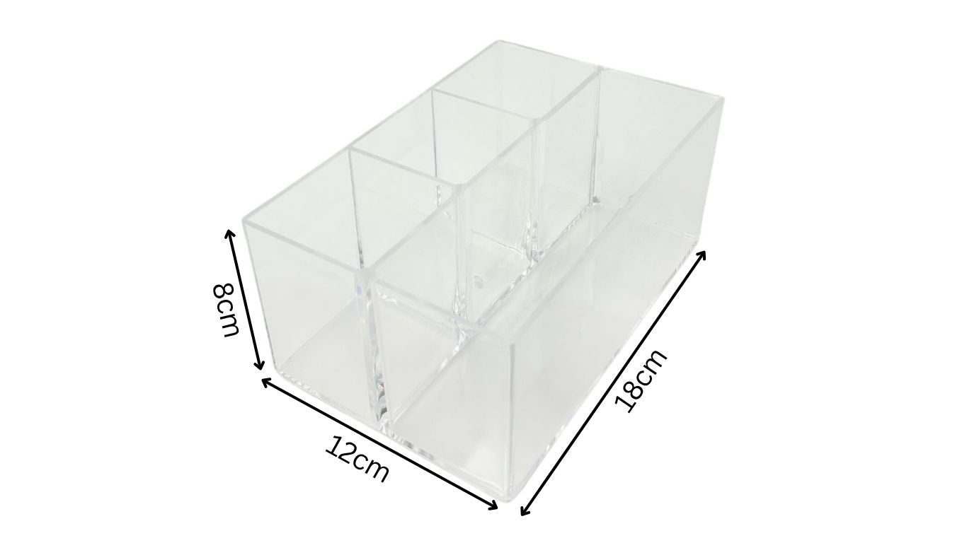 Perspex Rectangular Cosmetic Holder (4 compartments)