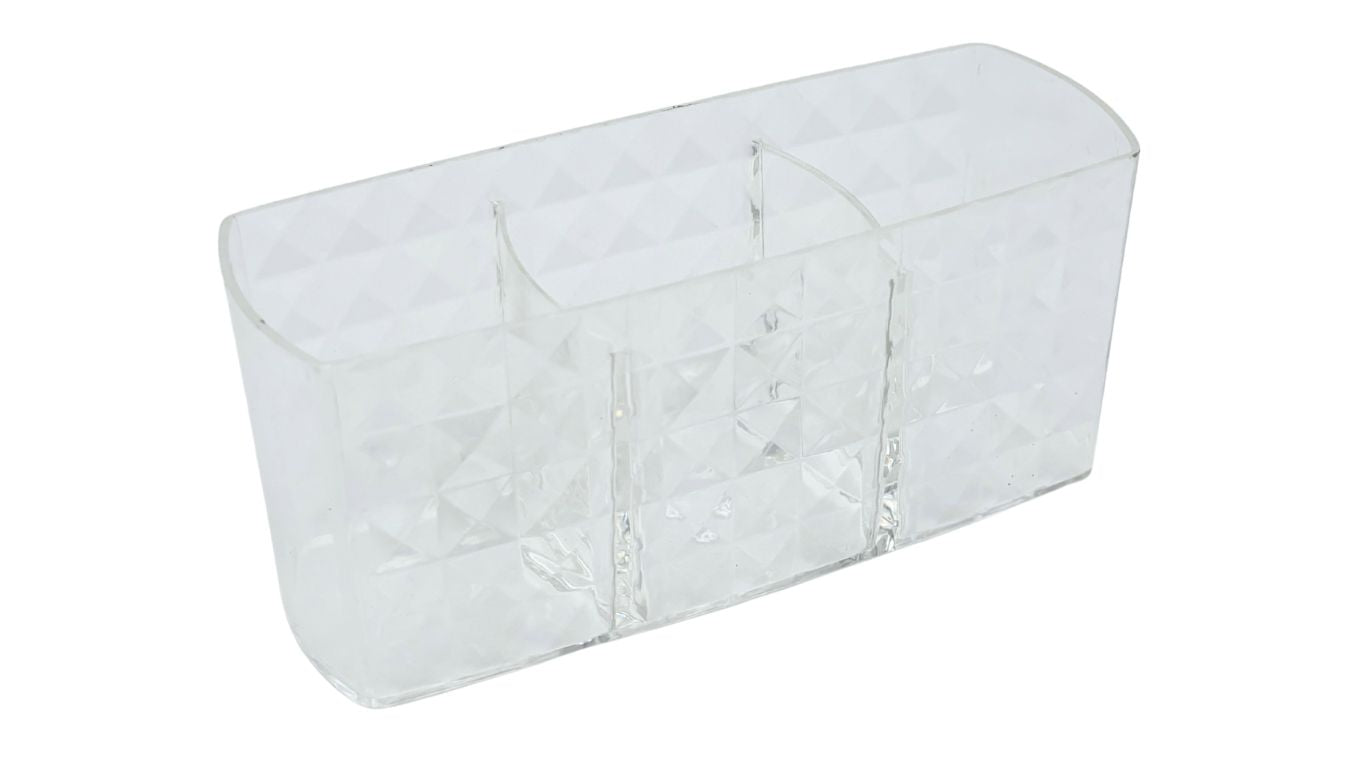 Plastic Make-up Brush Holder (3 compartments)