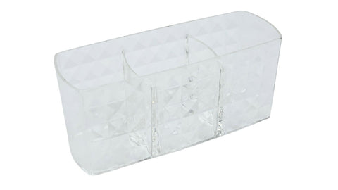 Plastic Make-up Brush Holder (3 compartments)