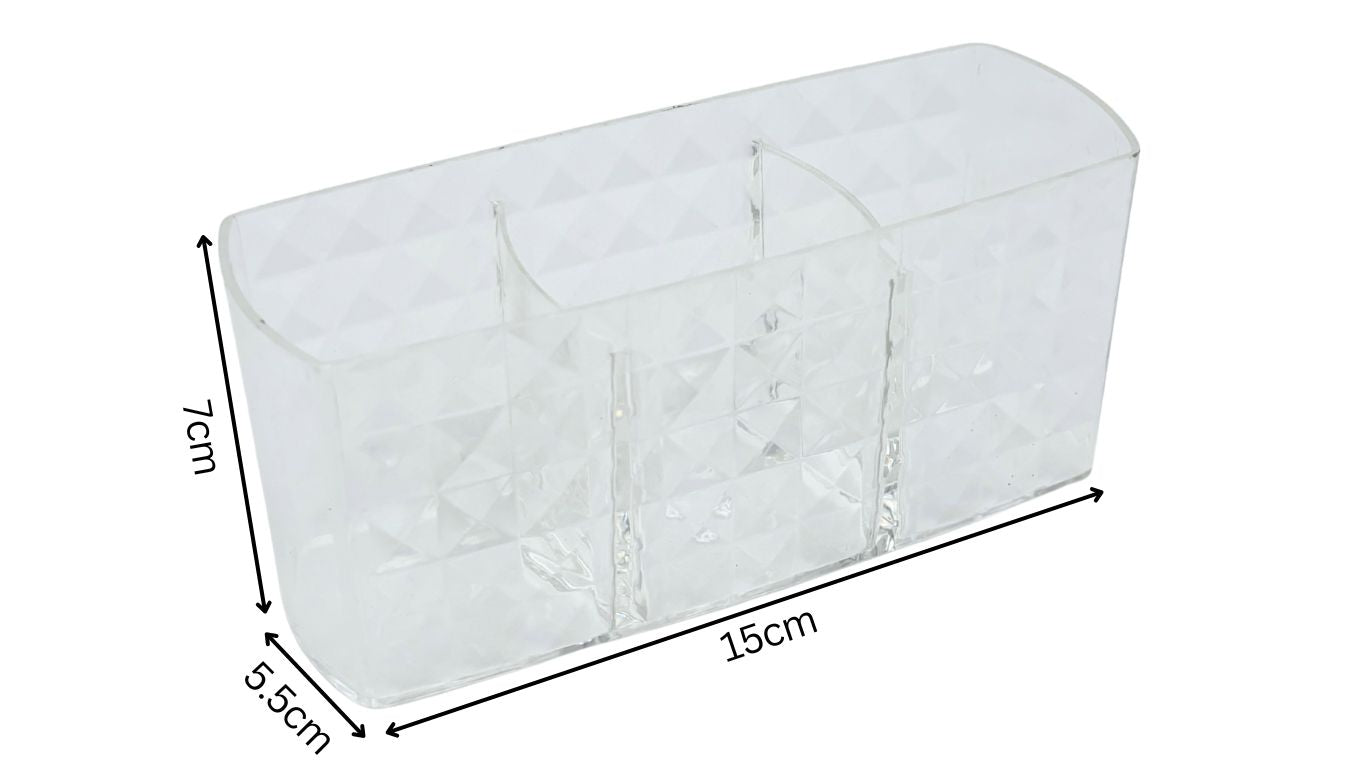 Plastic Make-up Brush Holder (3 compartments)
