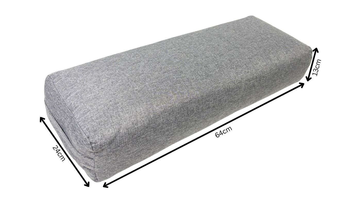 Yoga Bolster Pillow Grey (64x 24 x 13cm)