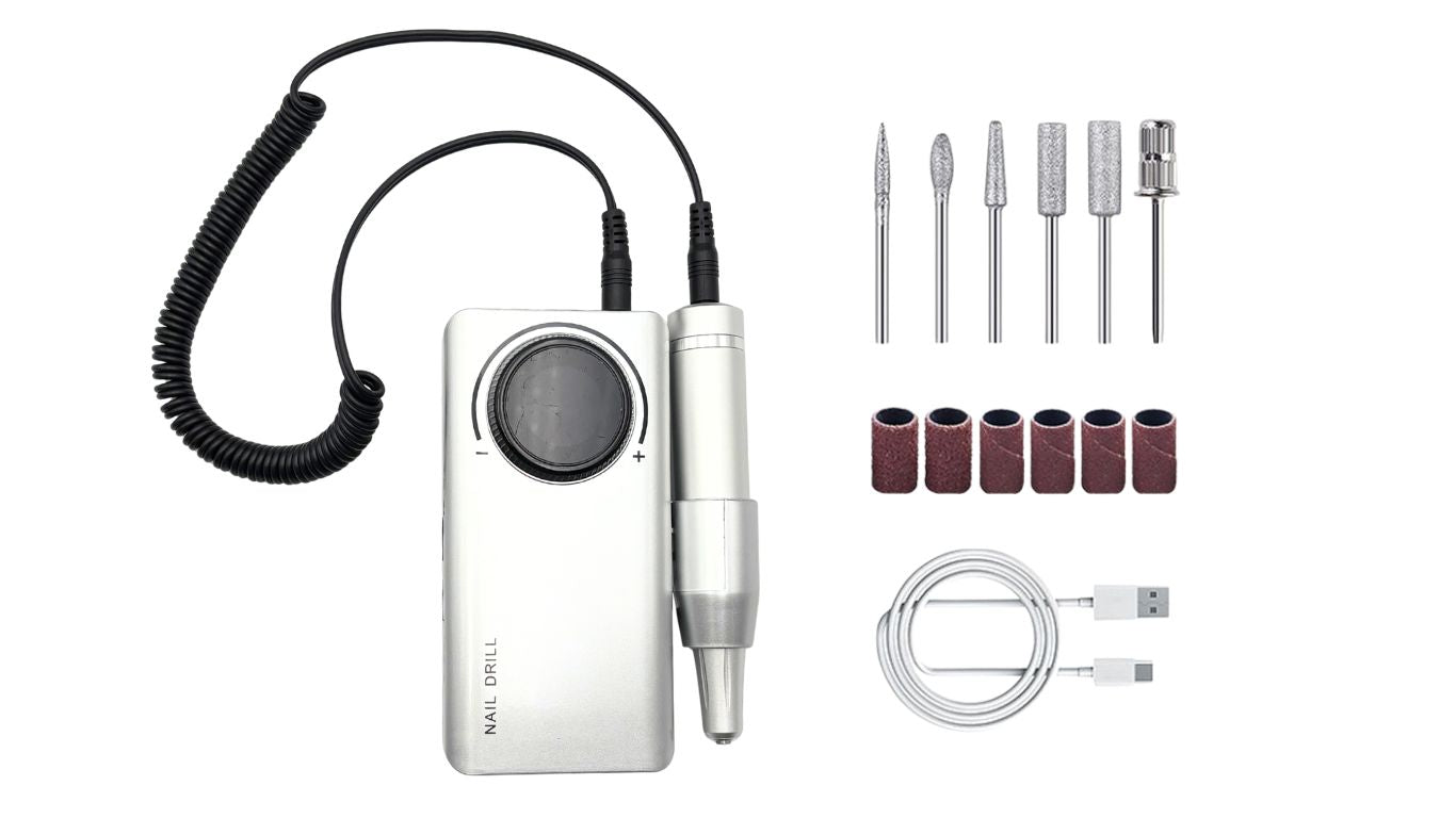 Nail Drill 35000 RPM Rechargeable - Silver