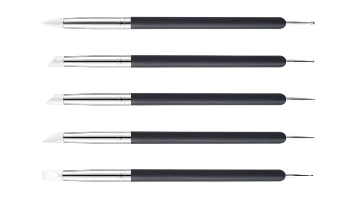 Dual Silicone & Dotting Tool Black 5pc
