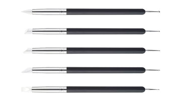 Dual Silicone & Dotting Tool Black 5pc