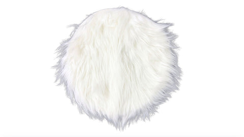 Fluffy Photo Prop - White Round