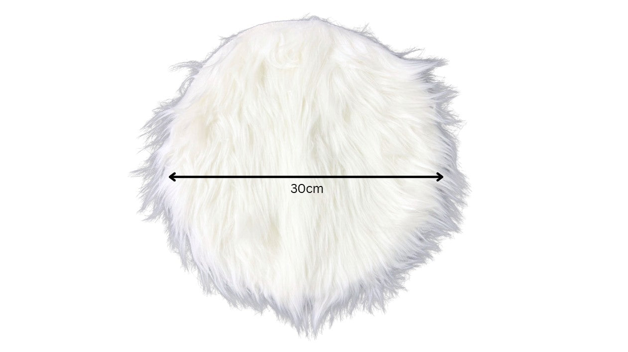 Fluffy Photo Prop - White Round