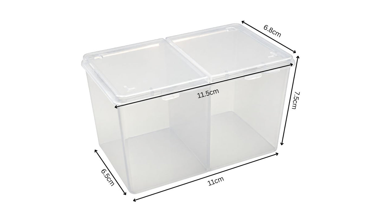 Plastic Nail Wipe Container (empty) 2 compartments
