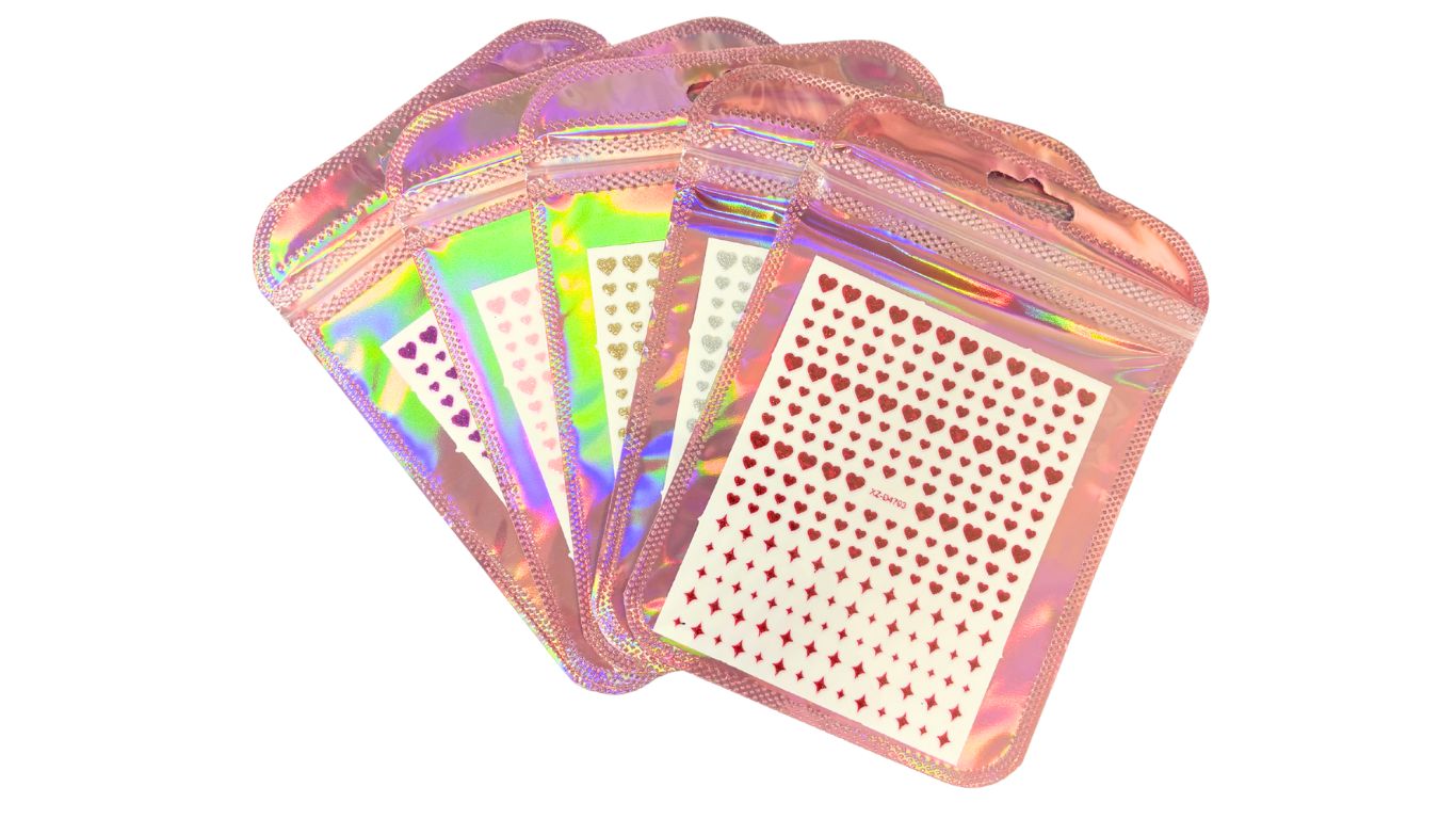 Nail Art Stickers - Shiny Hearts (random)