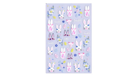 Nail Art Stickers - Blue Bunnies & Eggs