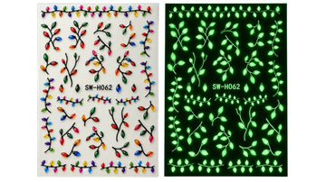 Nail Art Stickers - Christmas Lights (Glow In The Dark)