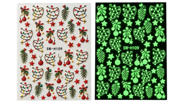 Nail Art Stickers - Balls & Lights (Glow In The Dark)