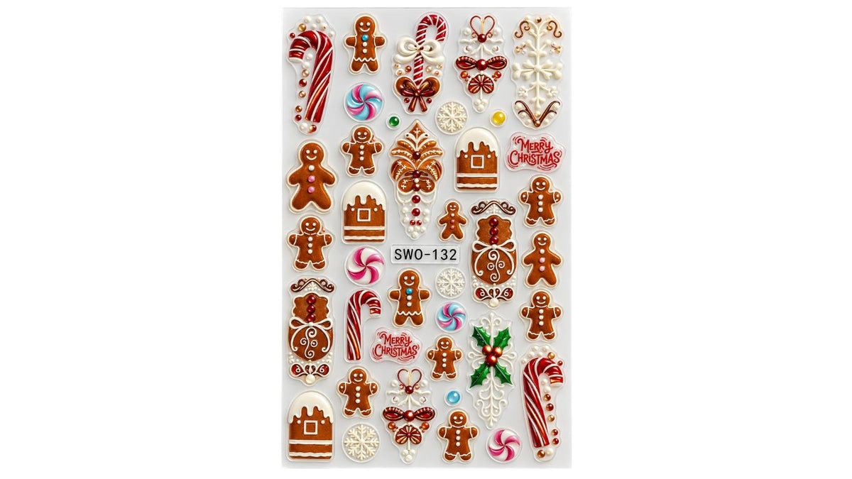 Nail Art Stickers - Gingerbread Men