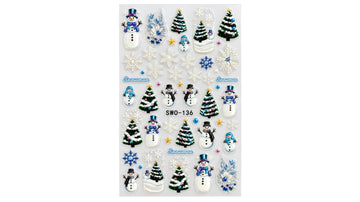Nail Art Stickers - Snowmen (Blue)
