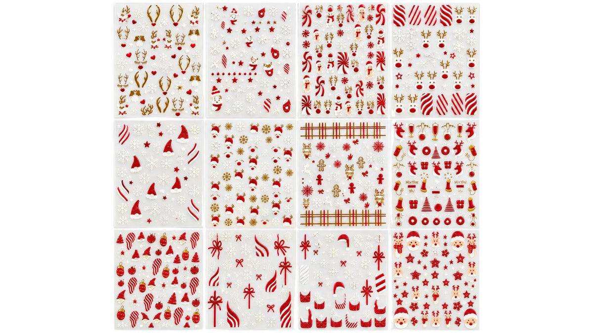Nail Art Stickers - Christmas Red (Random)