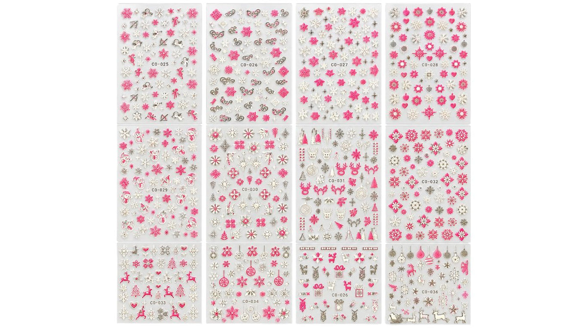 Nail Art Stickers - Christmas Pink (Random)