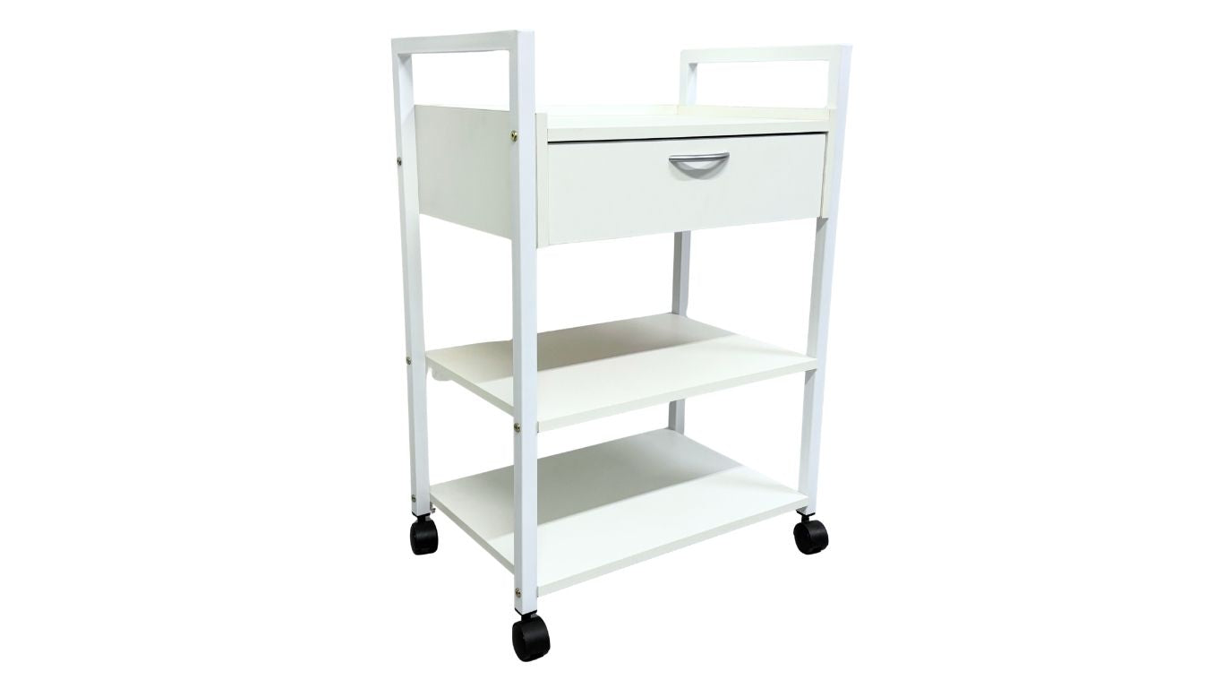 Wooden Metal Trolley with Drawer