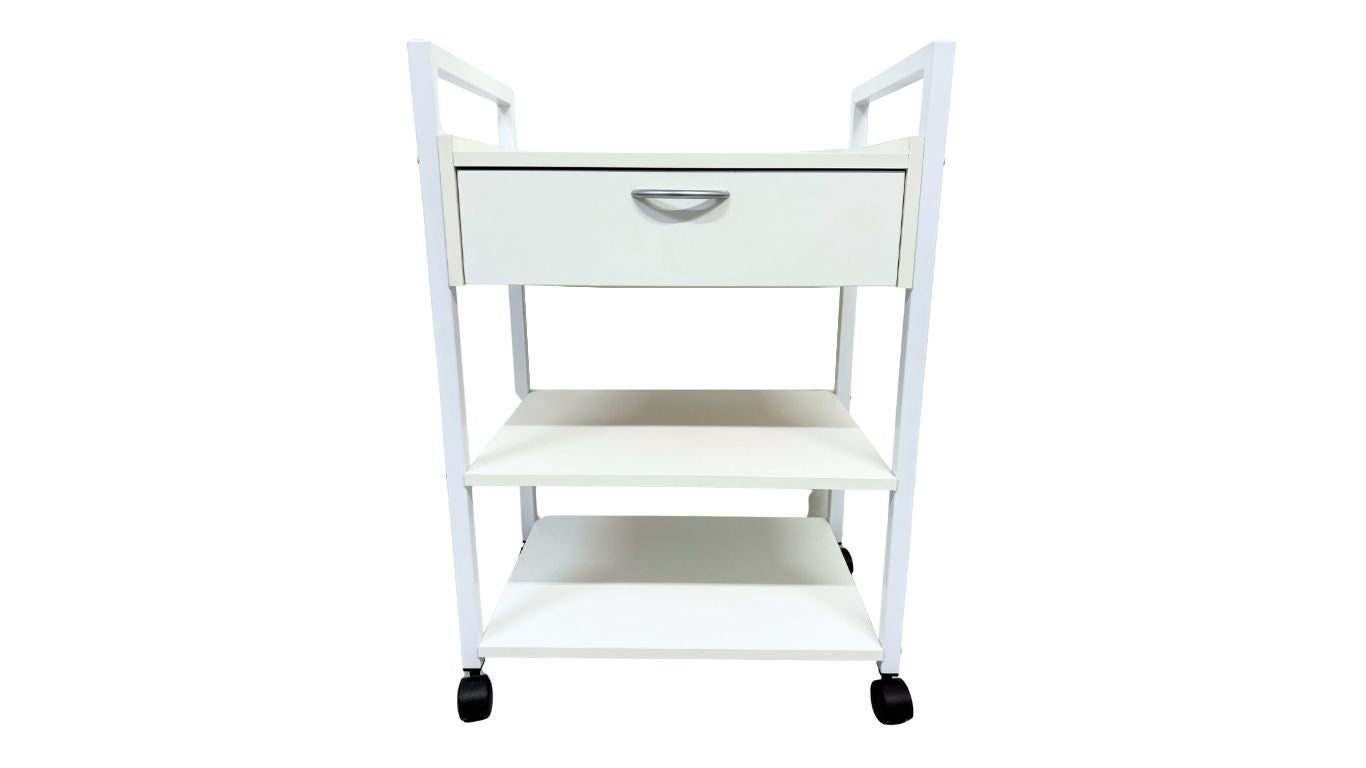 Wooden Metal Trolley with Drawer