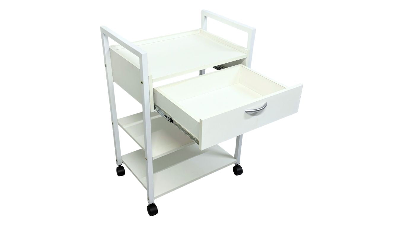 Wooden Metal Trolley with Drawer