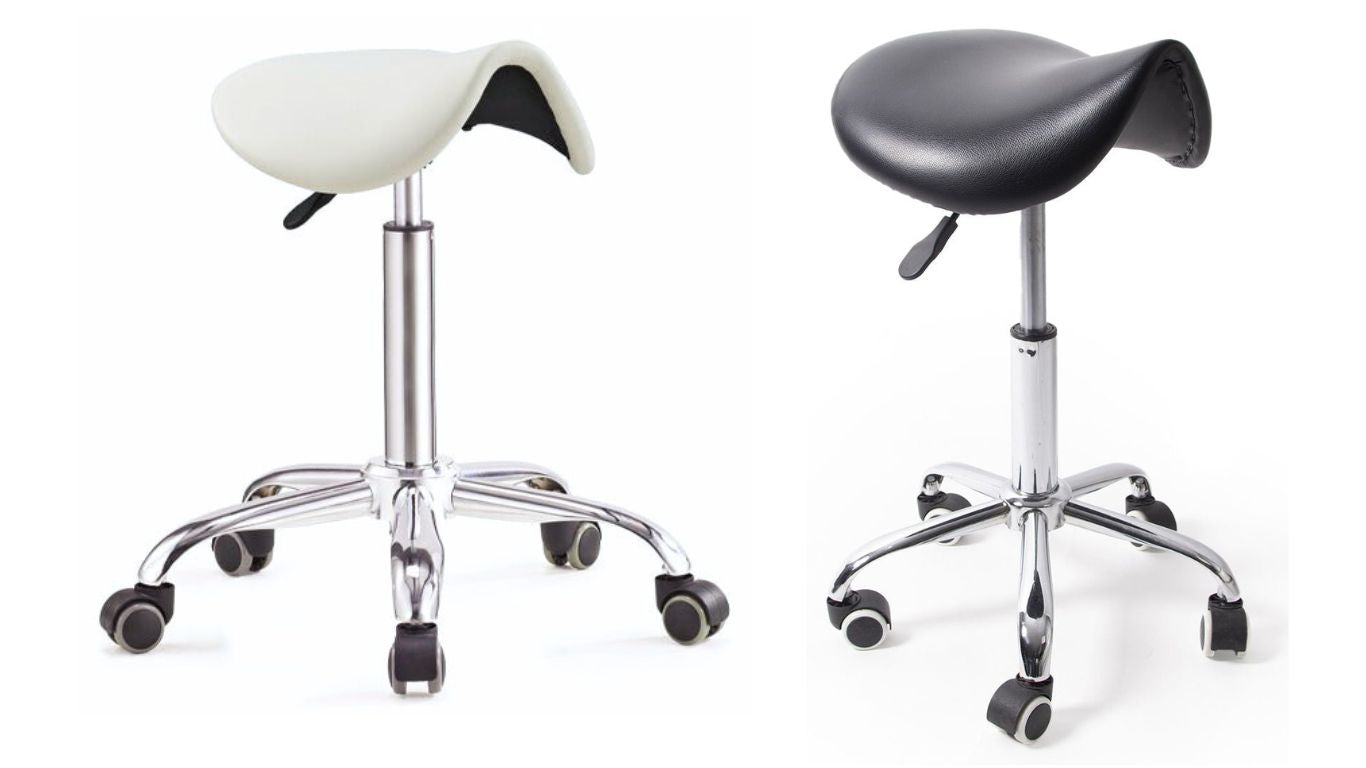 Saddle Stools with Chrome Legs