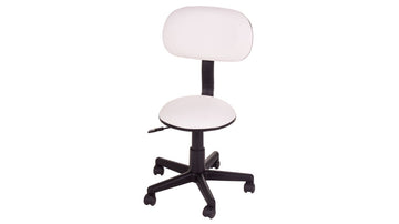 Gaslift Beauty Stool White with backrest