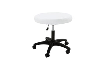 Gaslift chair w/o backrest White (Wider Seat)