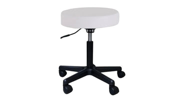 Gaslift Beauty Stool White with no backrest