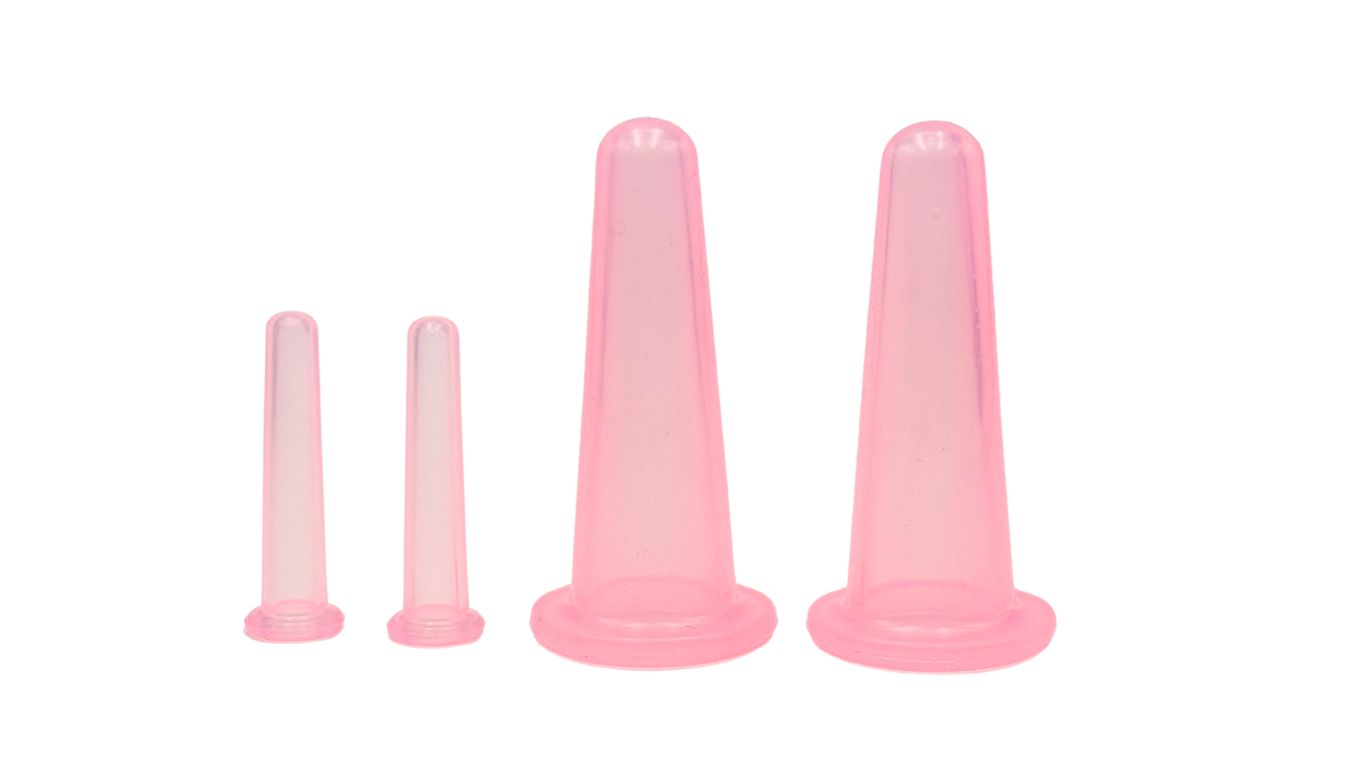 Silicone Cups for Facial Cupping - Pink 4's