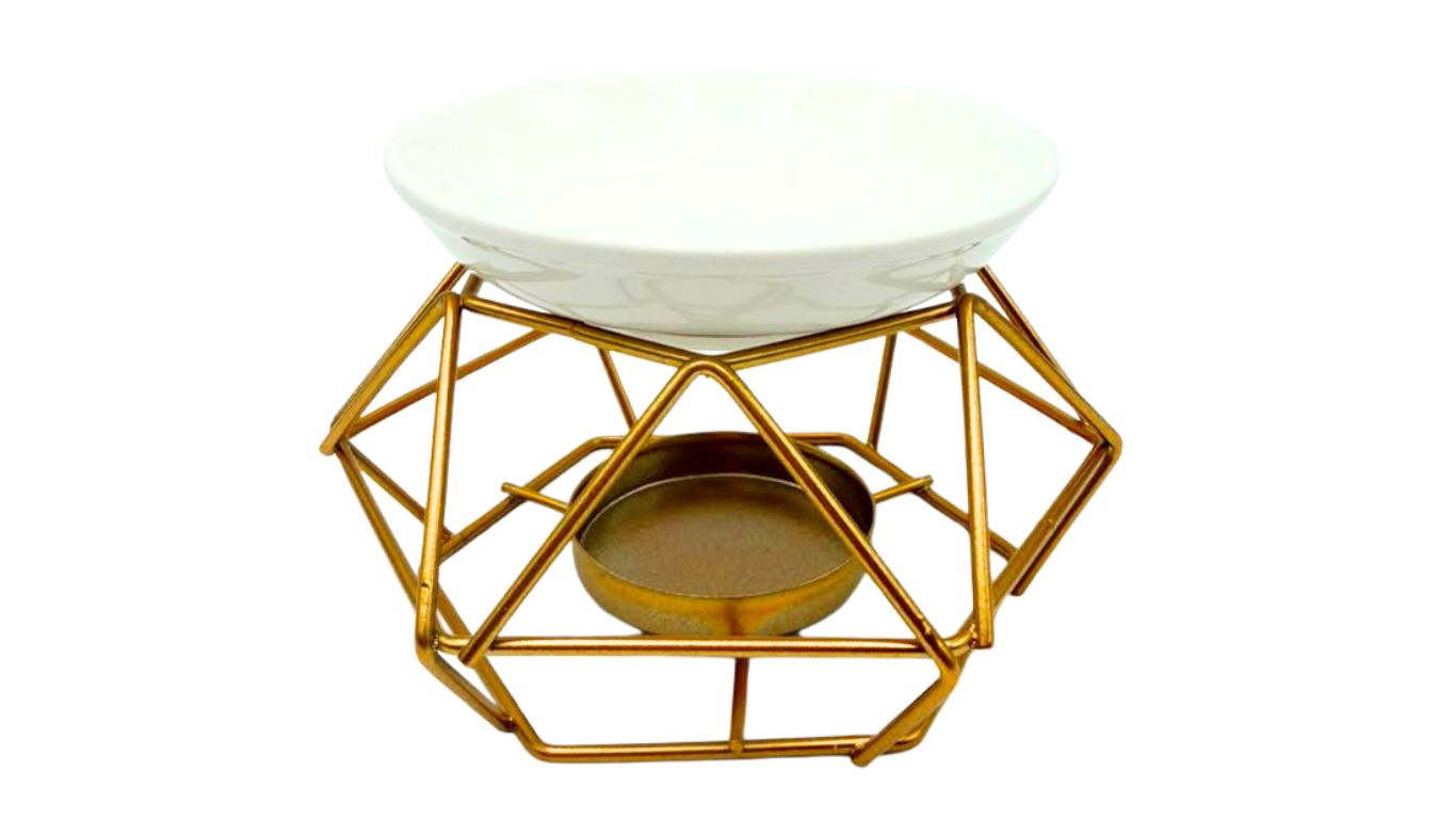 Essential Oil / Wax Melt Burner (gold frame)