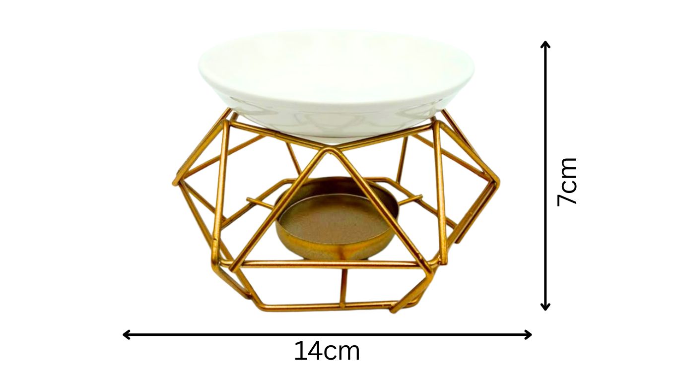 Essential Oil / Wax Melt Burner (gold frame)