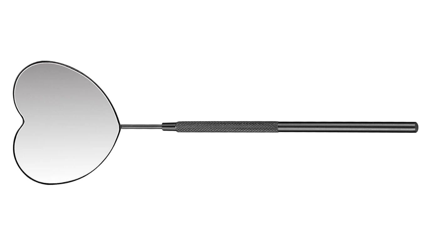 Eyelash Mirror Black Stainless Steel Heart