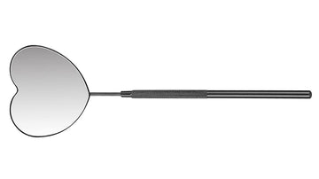 Eyelash Mirror Black Stainless Steel Heart