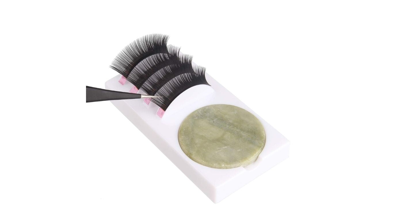 Eyelash Extension Holder & Glue Pallet - White